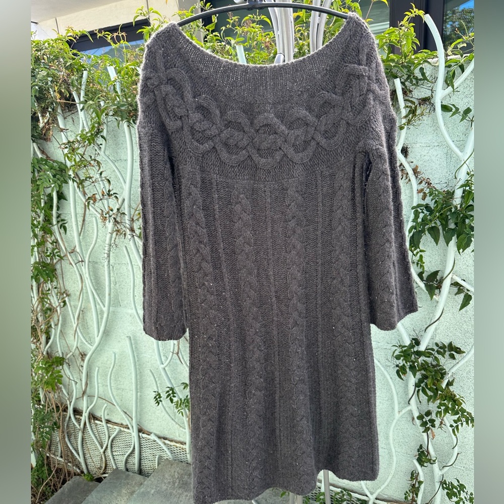 100% Cashmere Alice + Olivia Charcoal Knit Sweater dress